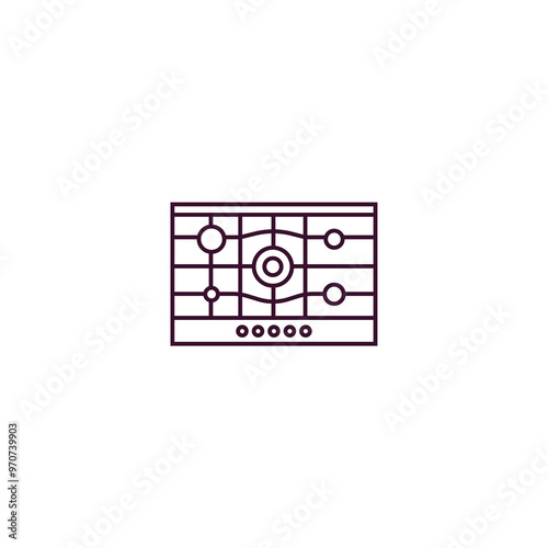 stove outline icon. Linear vector from kitchen concept. Thin line stove icon isolated on white background