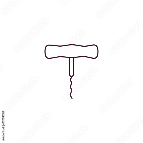 corkscrew outline icon. Linear vector from kitchen concept. Thin line corkscrew icon isolated on white background
