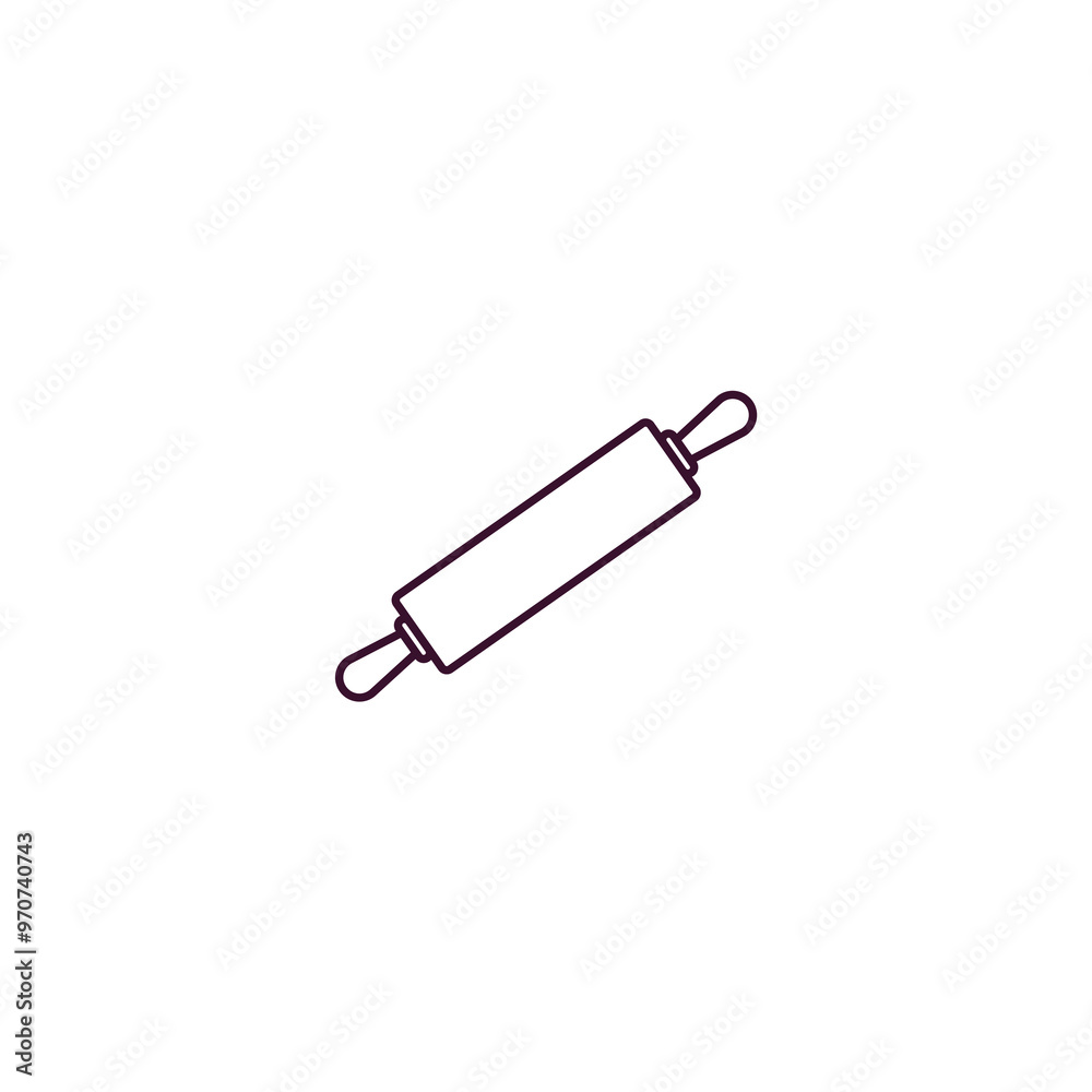 rolling pin outline icon. Linear vector from kitchen concept. Thin line rolling pin icon isolated on white background rolling pin outline icon. Linear vector from kitchen concept. Thin line rolling pin icon isolated on white background