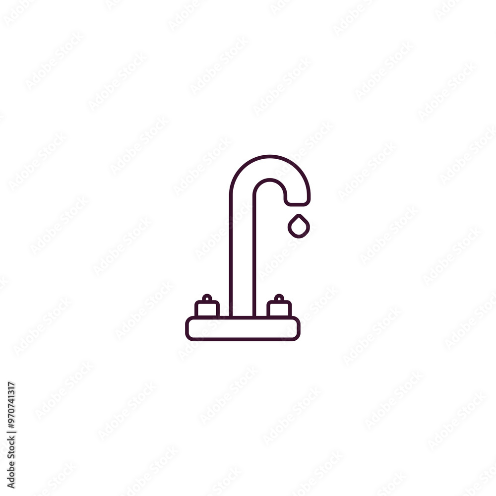 kitchen tap outline icon. Linear vector from kitchen concept. Thin line kitchen tap icon isolated on white background kitchen tap outline icon. Linear vector from kitchen concept. Thin line kitchen tap icon isolated on white background