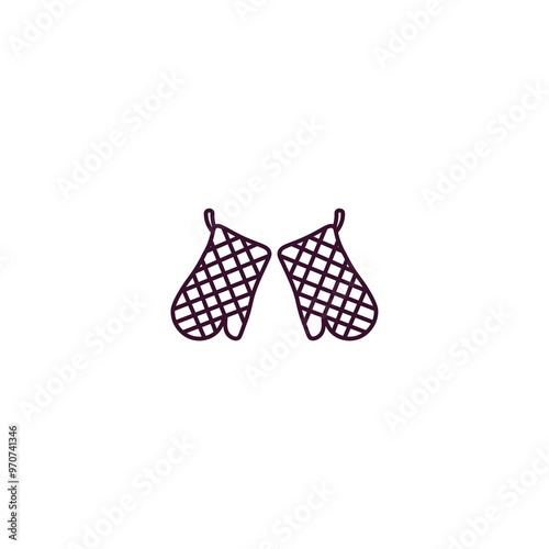 kitchen mitten outline icon. Linear vector from kitchen concept. Thin line kitchen mitten icon isolated on white background
