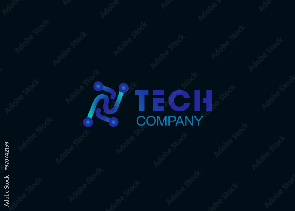 Futuristic blue technology theme logo simple and cool Futuristic blue technology theme logo simple and cool