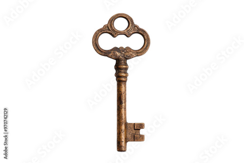 An antique key with intricate designs, symbolizing mystery and unlocking hidden treasures.