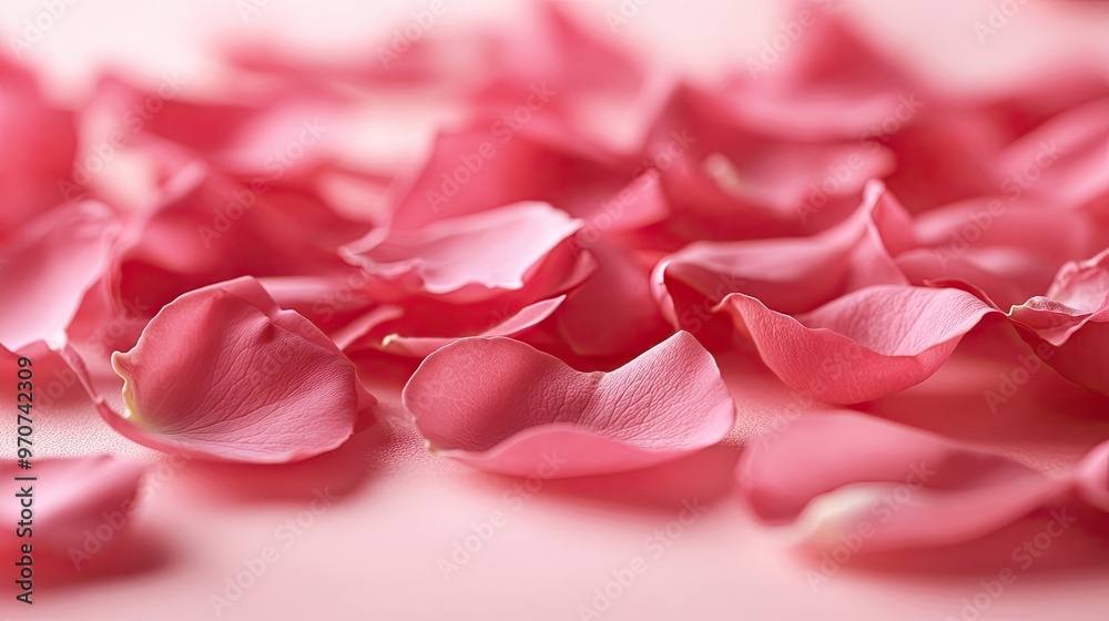 A close-up of pink rose petals scattered across a soft pink surface, symbolizing elegance and romance. A close-up of pink rose petals scattered across a soft pink surface, symbolizing elegance and romance.