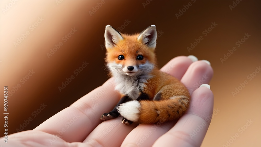 Obraz premium red squirrel in hand