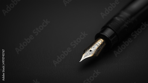 luxury fountain pen in the dark