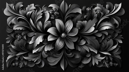 Wallpaper Mural Gorgeous square photo frame in modern art style, with monochrome vector illustrations. Elegant design, perfect for minimalist projects, exquisite layouts, and contemporary art themes Torontodigital.ca