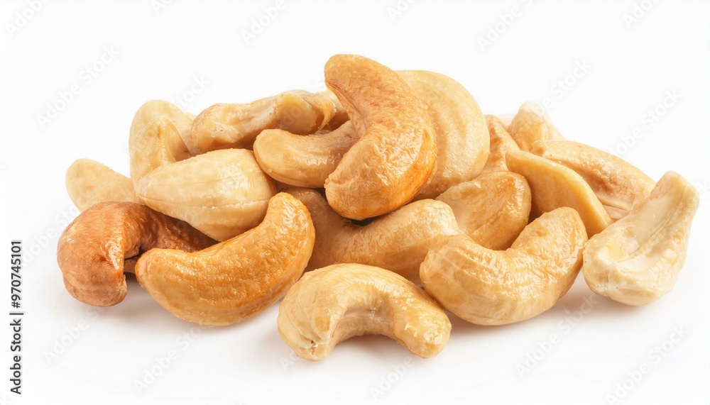 Roasted cashew nuts isolated background. ai generated Roasted cashew nuts isolated background. ai generated
