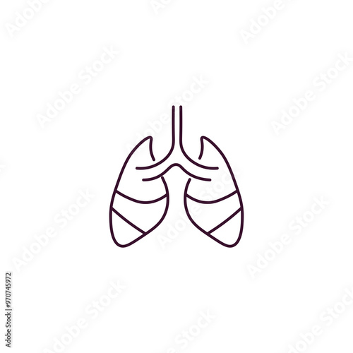 lung outline icon. Linear vector from health and medical concept. Thin line lung icon isolated on white background