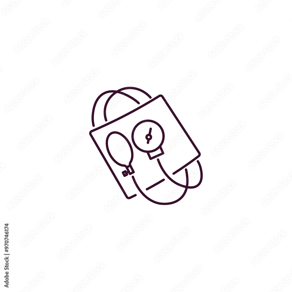 sphygmomanometer outline icon. Linear vector from health and medical concept. Thin line sphygmomanometer icon isolated on white background sphygmomanometer outline icon. Linear vector from health and medical concept. Thin line sphygmomanometer icon isolated on white background