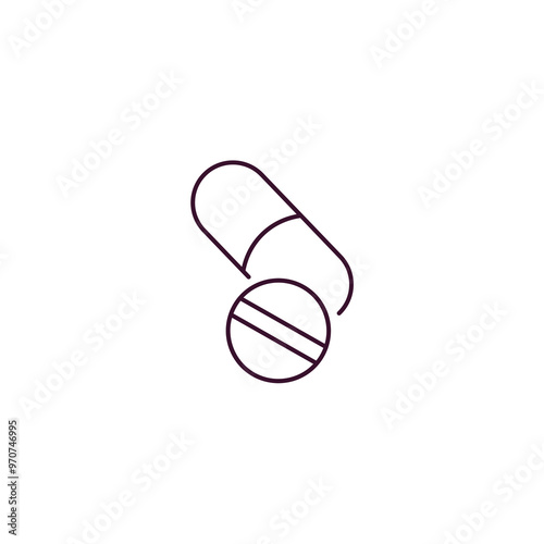 pills outline icon. Linear vector from health and medical concept. Thin line pills icon isolated on white background