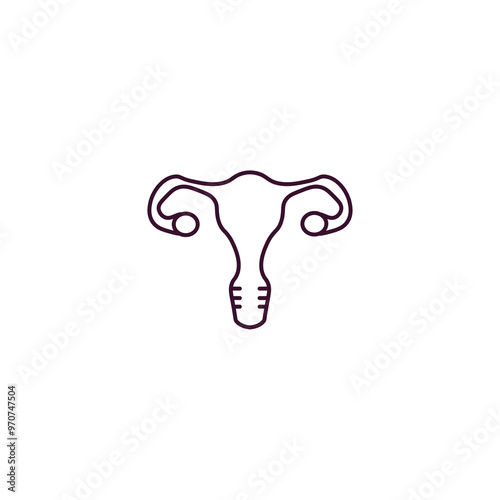 uterus outline icon. Linear vector from health and medical concept. Thin line uterus icon isolated on white background