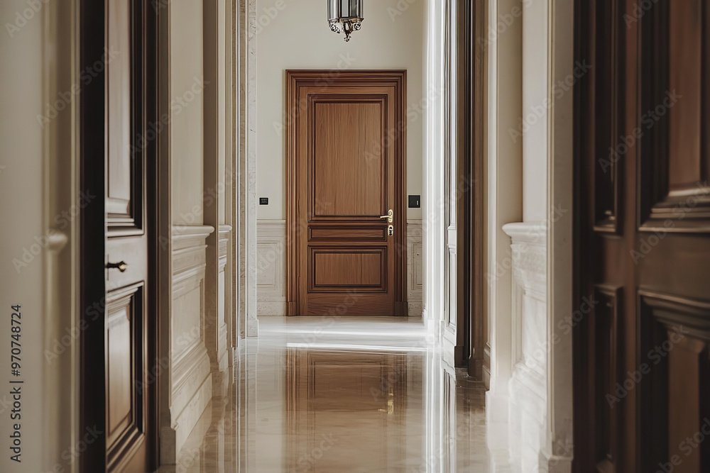 Fototapeta premium Real Estate Agent Welcoming Buyers to Upscale Property