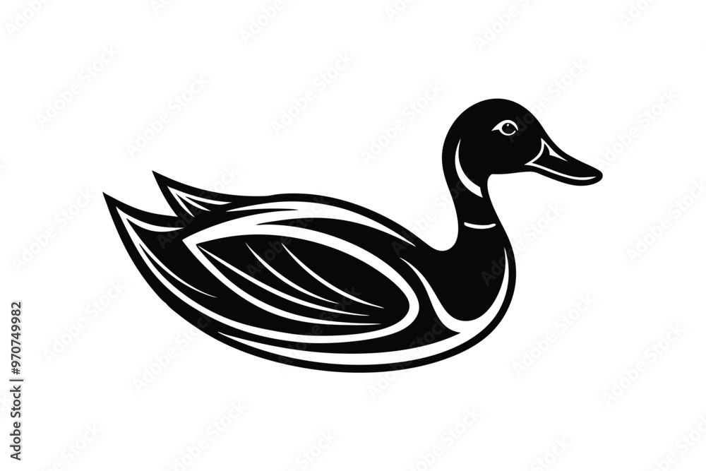 Duck creative logo silhouette, symbol, Illustration Unique Design with white background Duck creative logo silhouette, symbol, Illustration Unique Design with white background