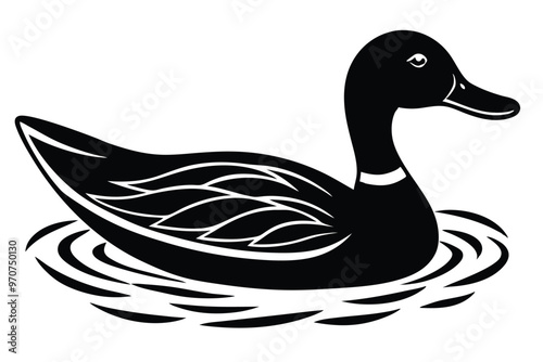 Duck creative logo silhouette, symbol, Illustration Unique Design with white background