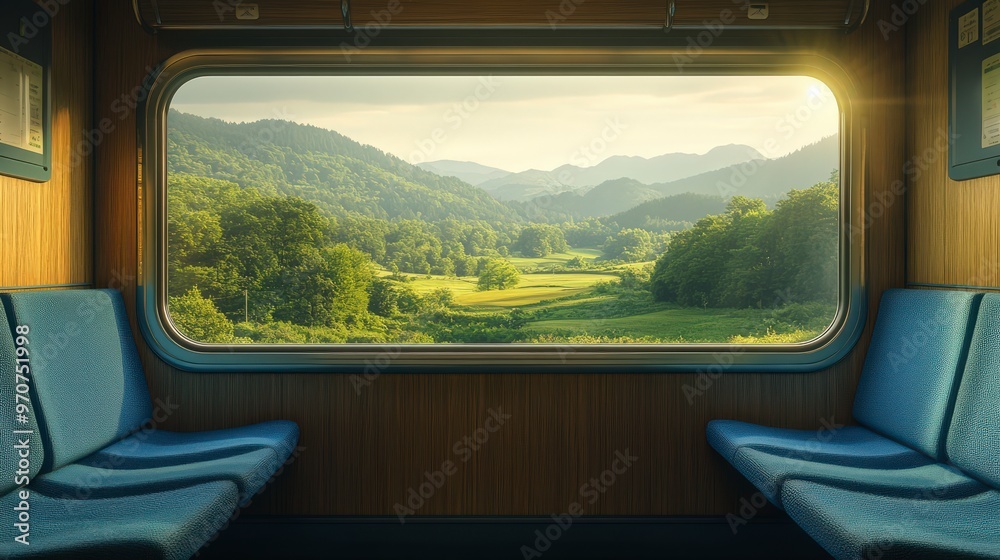 Serene Swiss Farmland Viewed Through Train Window Serene Swiss Farmland Viewed Through Train Window