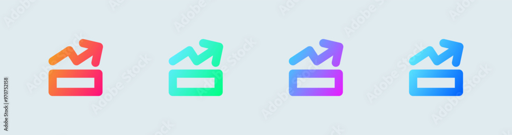 Level up line icon in gradient colors. Competition signs vector illustration. Level up line icon in gradient colors. Competition signs vector illustration.