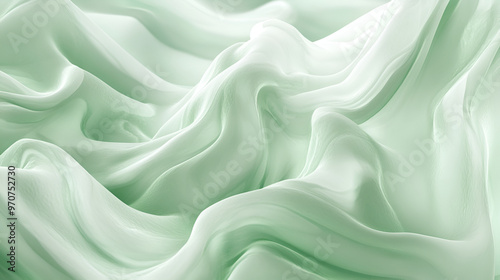 Smooth elegant green silk or satin luxury cloth texture can use as abstract background, Luxurious background design ,abstract green background with smooth lines and waves in it 