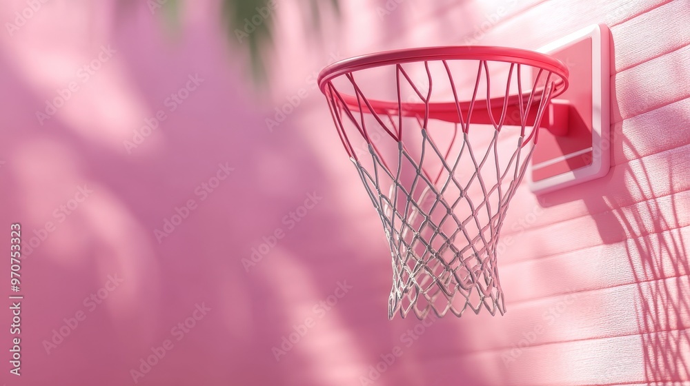 Pink Basketball Hoop with Soft Shadows Pink Basketball Hoop with Soft Shadows
