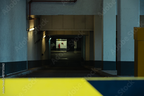 Photography Eerie and creepy ambience inside a parking lot at night