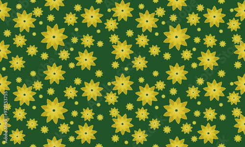 Seamless floral pattern consisting of flowers and leaves placed in harmony. Use for home decoration, clothing. wall art, wallpaper, cover, banner, poster, interior decor, natural backgrounds.