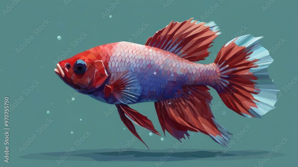 Red Betta Fish Illustration Red Betta Fish Illustration