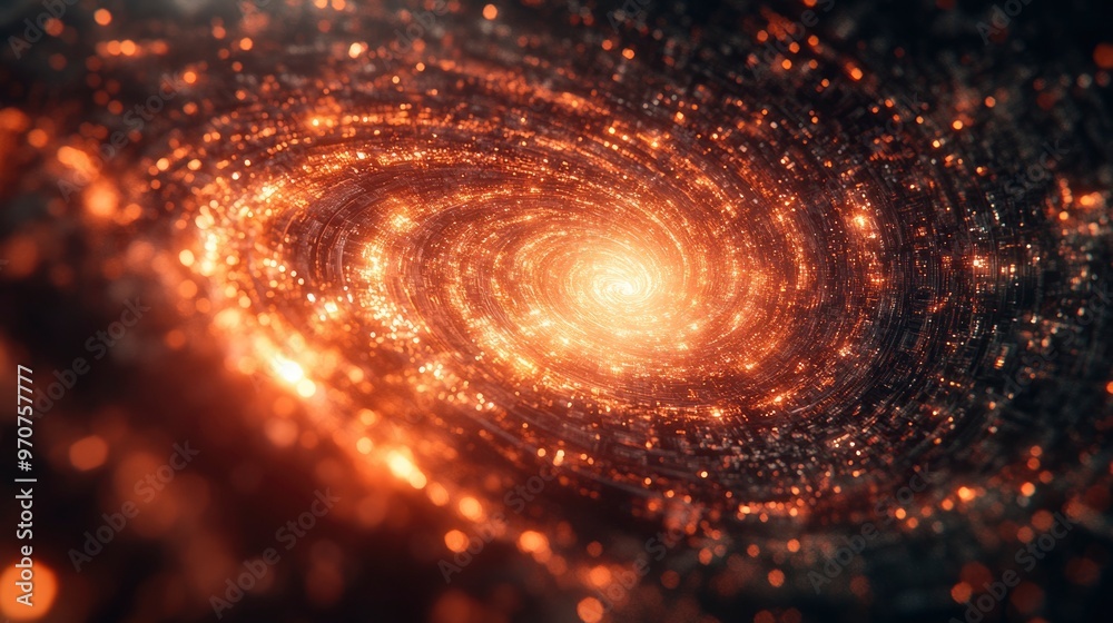 Cosmic Spiral of Golden Light Particles in Dark Space Cosmic Spiral of Golden Light Particles in Dark Space