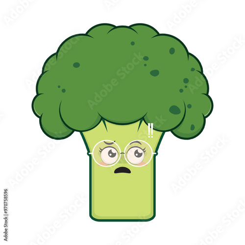 broccoli doubt face cartoon cute