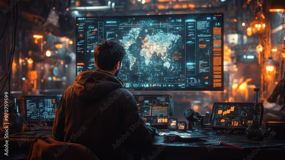 Cyberpunk Control Center - Generative AI Cyberpunk Control Center - Generative AI