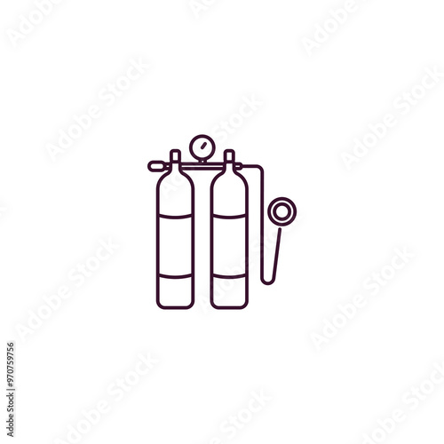 aqualung outline icon. Linear vector from nautical concept. Thin line aqualung icon isolated on white background