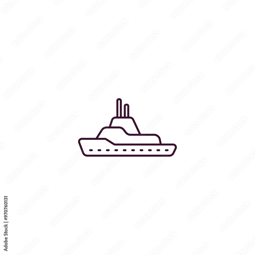 frigate outline icon. Linear vector from nautical concept. Thin line frigate icon isolated on white background frigate outline icon. Linear vector from nautical concept. Thin line frigate icon isolated on white background