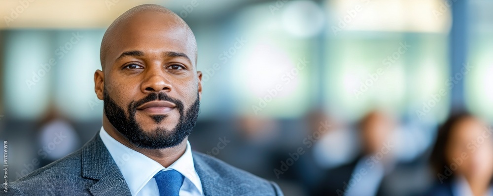 African American entrepreneur during a business gathering. African American entrepreneur during a business gathering.
