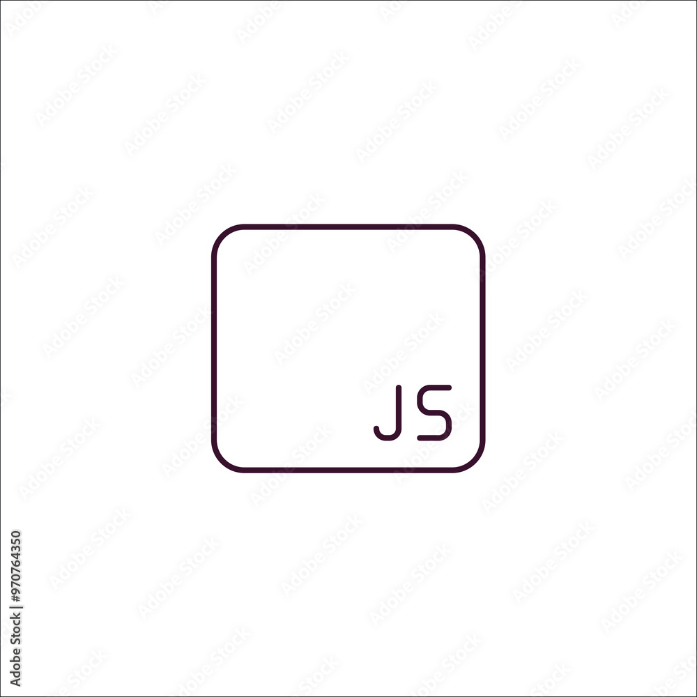 Naklejka premium js outline icon. Linear vector from programming concept. Thin line js icon isolated on white background