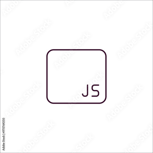 js outline icon. Linear vector from programming concept. Thin line js icon isolated on white background