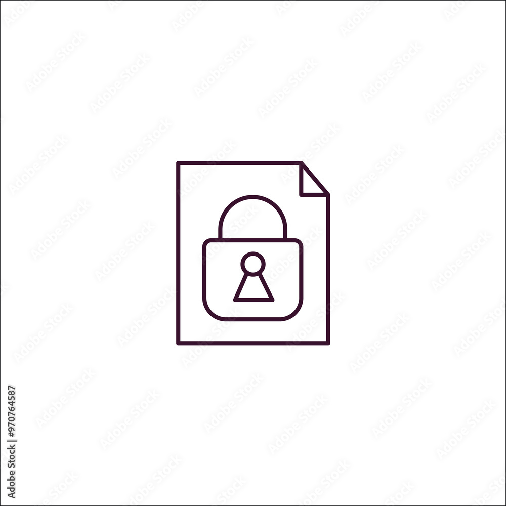 encripted file outline icon. Linear vector from programming concept. Thin line encripted file icon isolated on white background