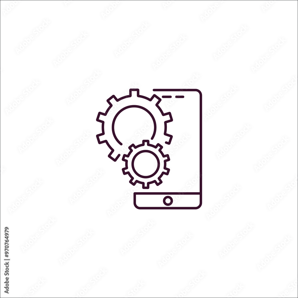 mobile development outline icon. Linear vector from programming concept. Thin line mobile development icon isolated on white background mobile development outline icon. Linear vector from programming concept. Thin line mobile development icon isolated on white background