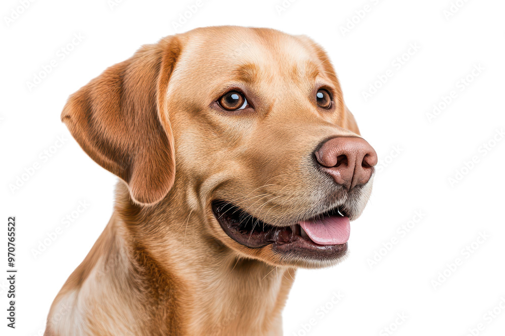 A close-up portrait of a happy, friendly yellow Labrador retriever with bright eyes and a joyful expression. A close-up portrait of a happy, friendly yellow Labrador retriever with bright eyes and a joyful expression.