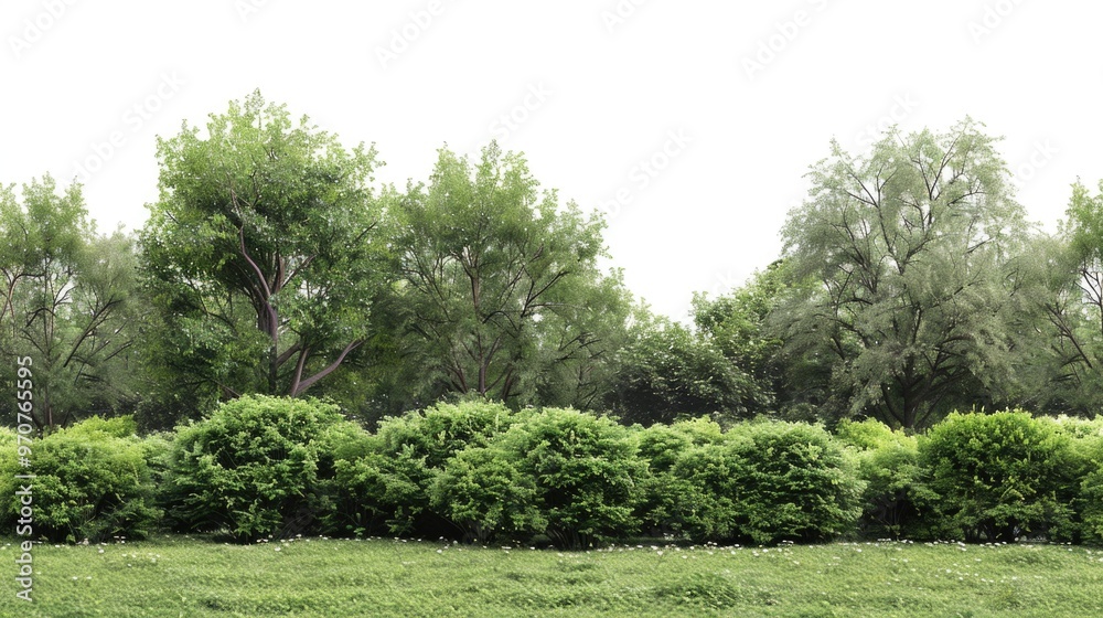 A beautiful field of green grass with trees in the background, perfect for nature scenes or outdoor settings A beautiful field of green grass with trees in the background, perfect for nature scenes or outdoor settings