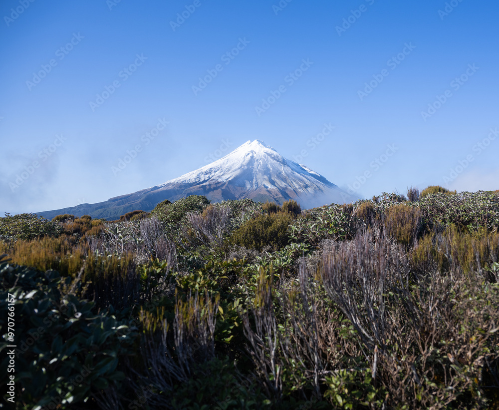 Fototapeta premium View of Mt Taranaki from Pouakai Circuit Track. Egmont National park. New Zealand.