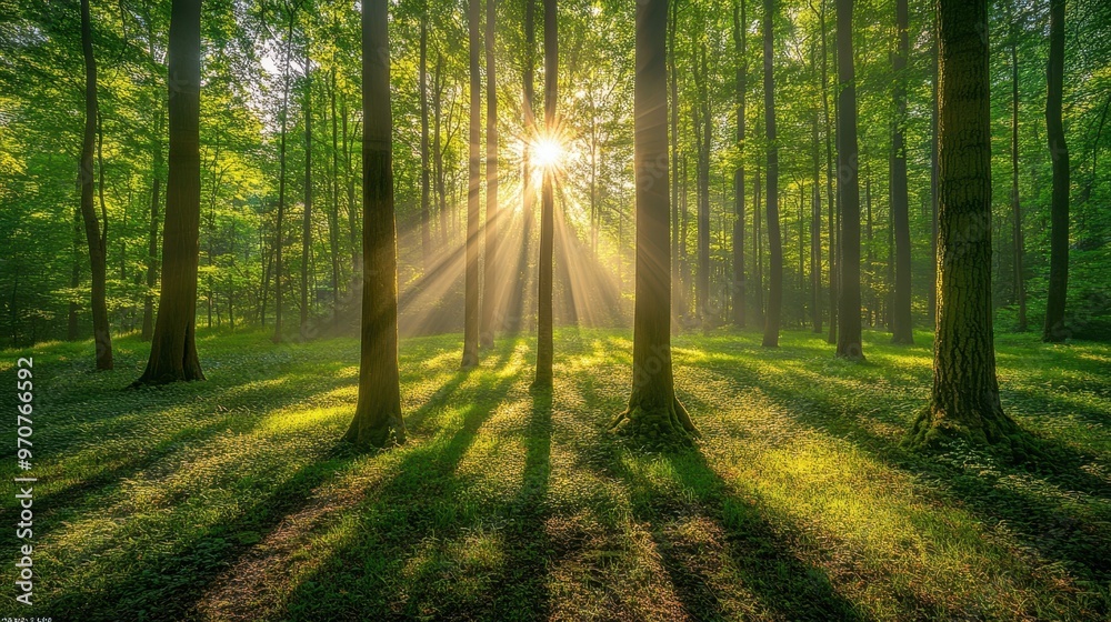 Obraz premium The Sunlight Through the Trees