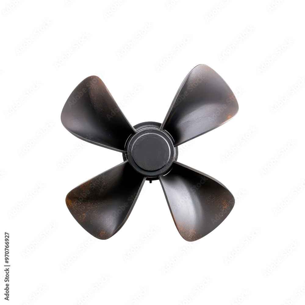 Close-up of a black propeller, showcasing its sleek design and intricate details. Perfect for industrial, mechanical, or nautical themes. Close-up of a black propeller, showcasing its sleek design and intricate details. Perfect for industrial, mechanical, or nautical themes.