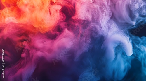 Abstract Swirling Smoke in Vibrant Hues of Red, Pink, and Blue