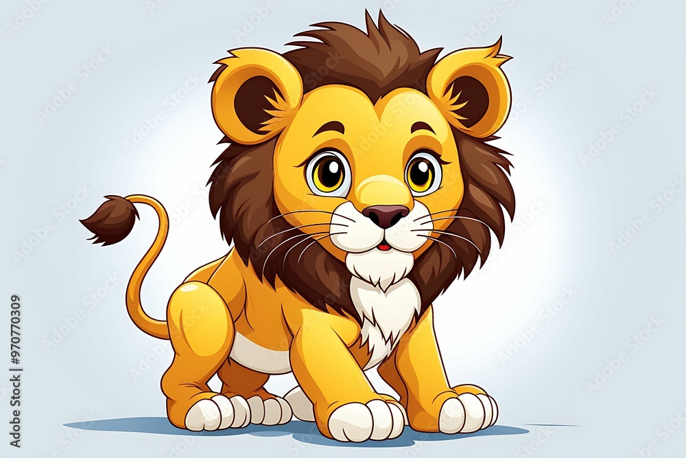 Cartoon Illustration of a Cute Lion Cub Cartoon Illustration of a Cute Lion Cub