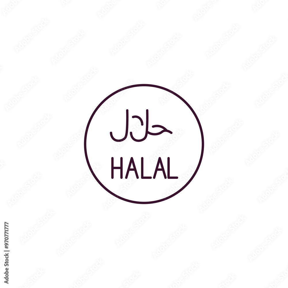 islamic halal outline icon. Linear vector from religion concept. Thin line islamic halal icon isolated on white background islamic halal outline icon. Linear vector from religion concept. Thin line islamic halal icon isolated on white background