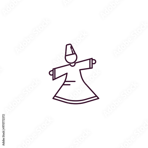 sufi mystic outline icon. Linear vector from religion concept. Thin line sufi mystic icon isolated on white background