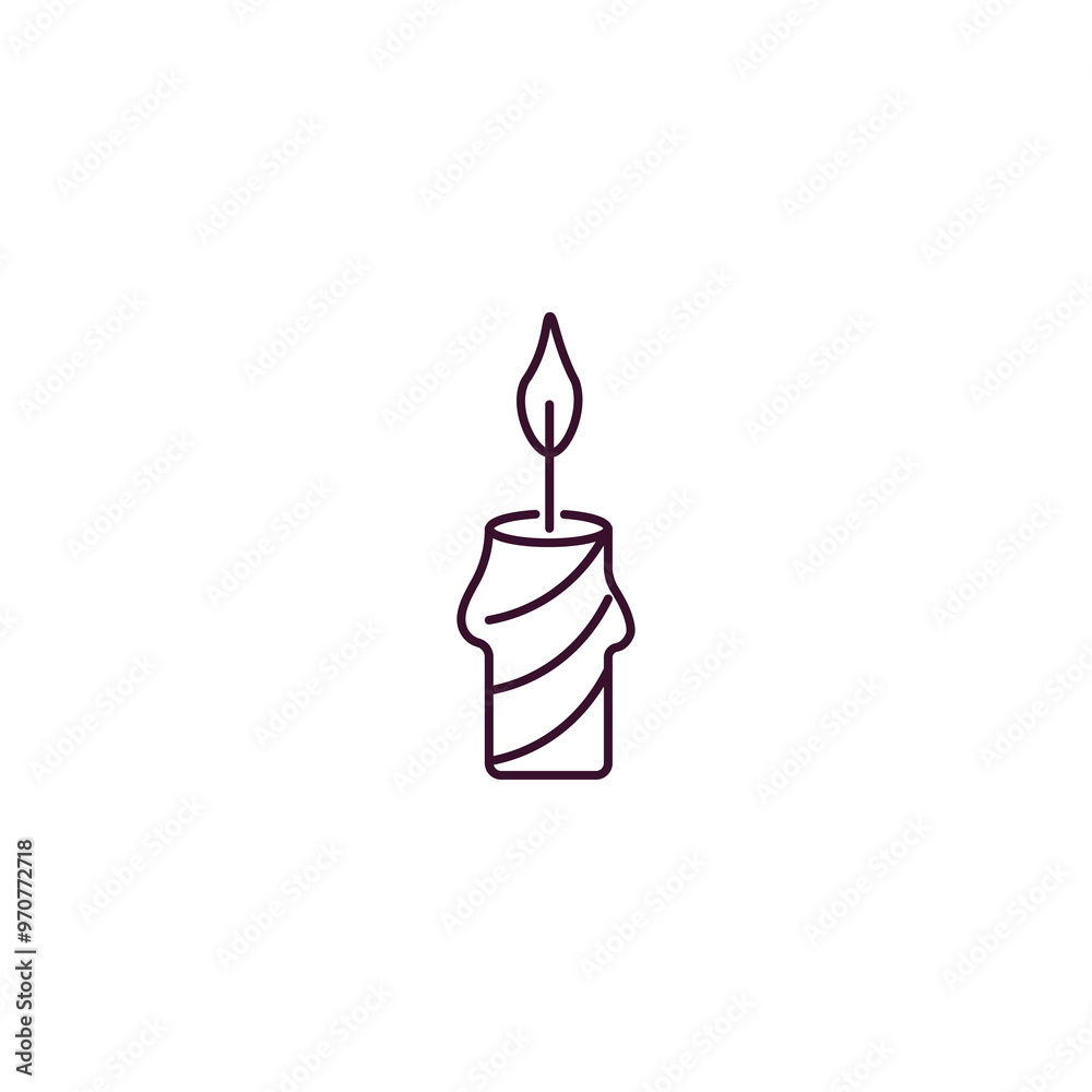 candle outline icon. Linear vector from religion concept. Thin line candle icon isolated on white background candle outline icon. Linear vector from religion concept. Thin line candle icon isolated on white background