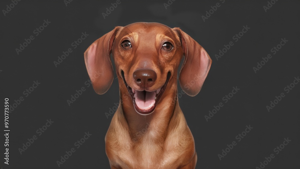 A happy Dachshund dog smiling A happy Dachshund dog smiling