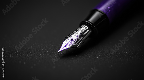 luxury fountain pen in the dark