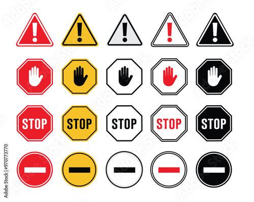 set road sign icon, Other Danger road, atention , stop and caution