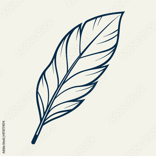 Adobe Illustrator Artwork simple feather using a single continuous line.